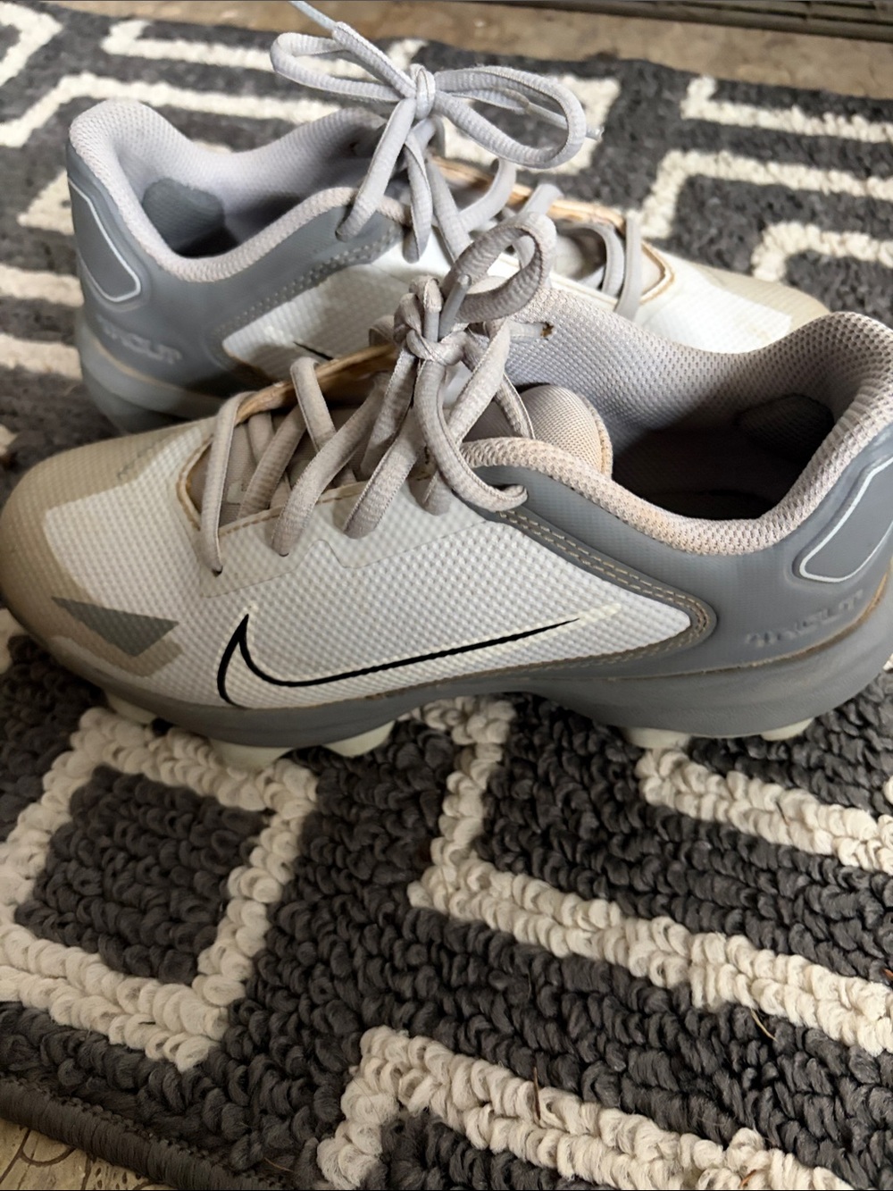 Nike White and Light Gray Cleats